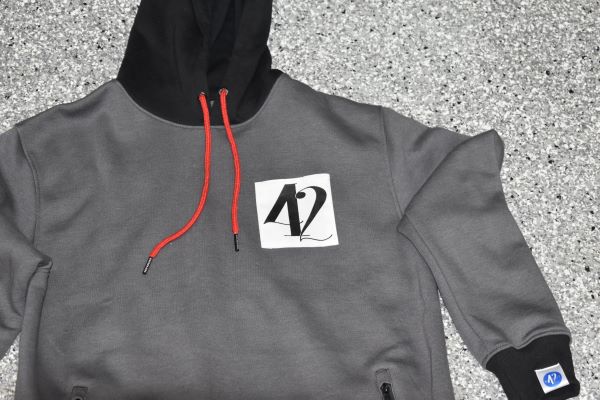 Signature "42" Patch/Puff Print Slogan Hoodie