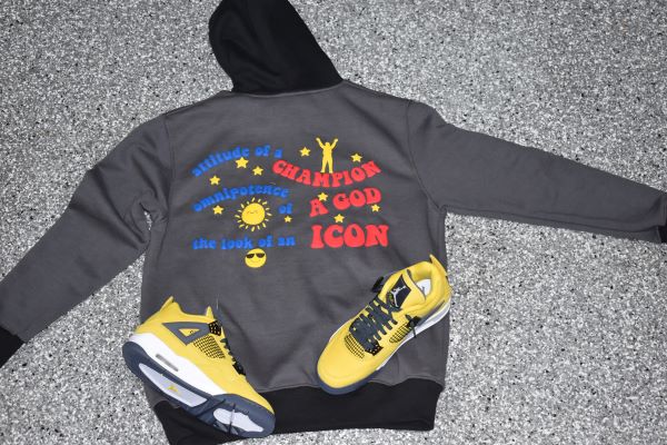 Signature "42" Patch/Puff Print Slogan Hoodie