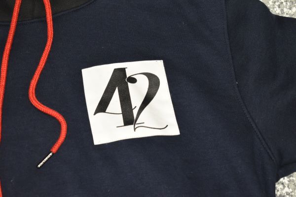 Signature "42" Patch/Puff Print Slogan Hoodie